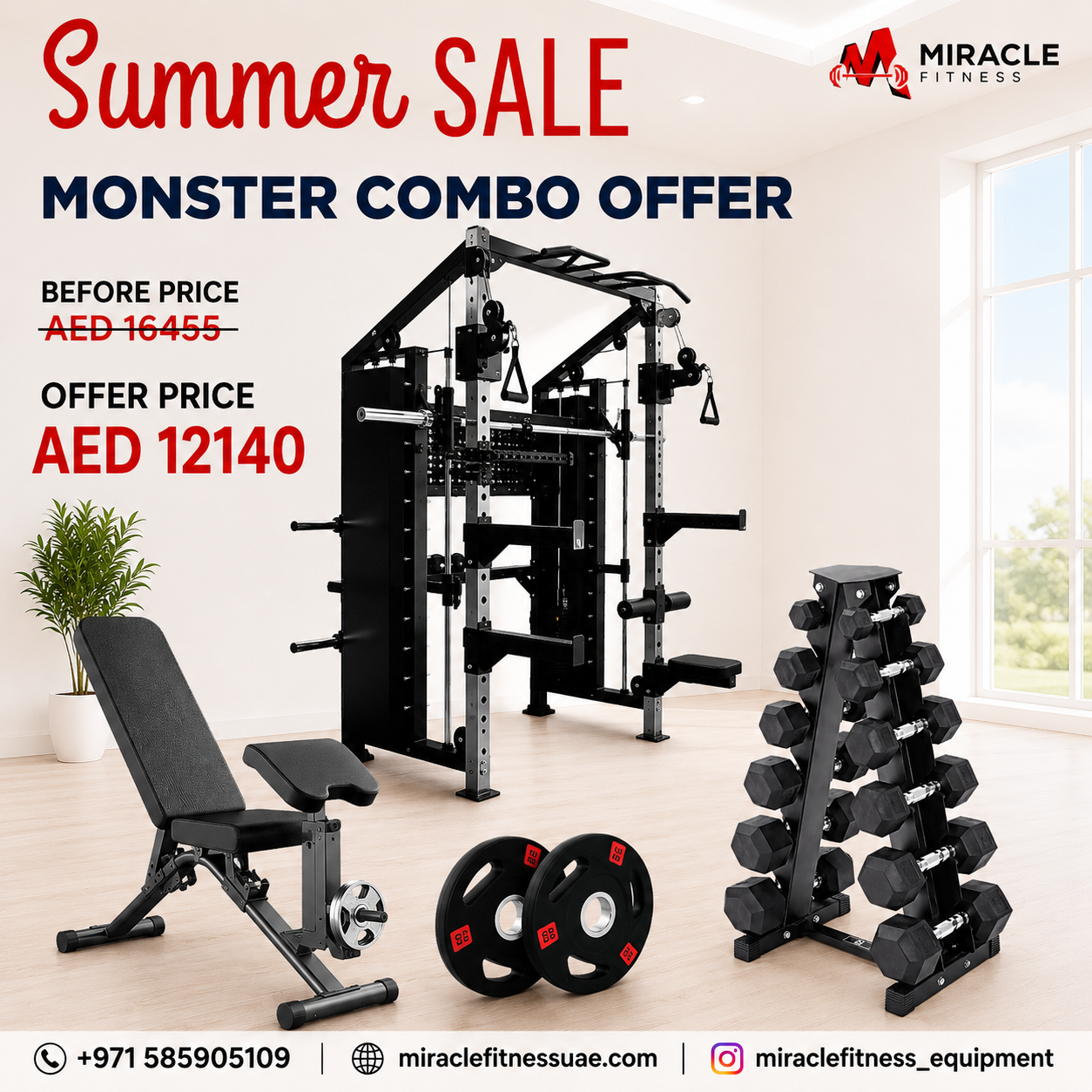 Monster All in One Home Gym Functional Trainer with Smith Combo
