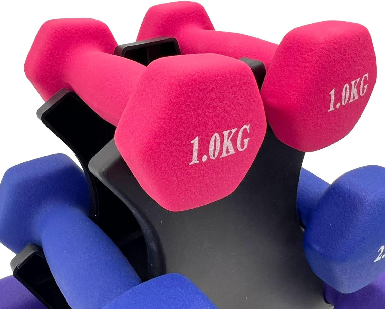 Body Strong Fancy Neoprene Dumbbell Set with Rack