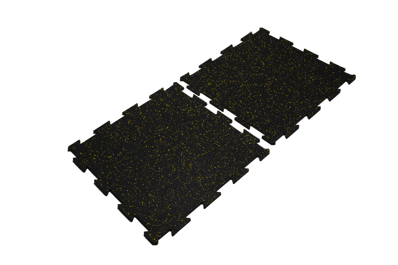 EPDM Gym Flooring Tile Yellow - Black
