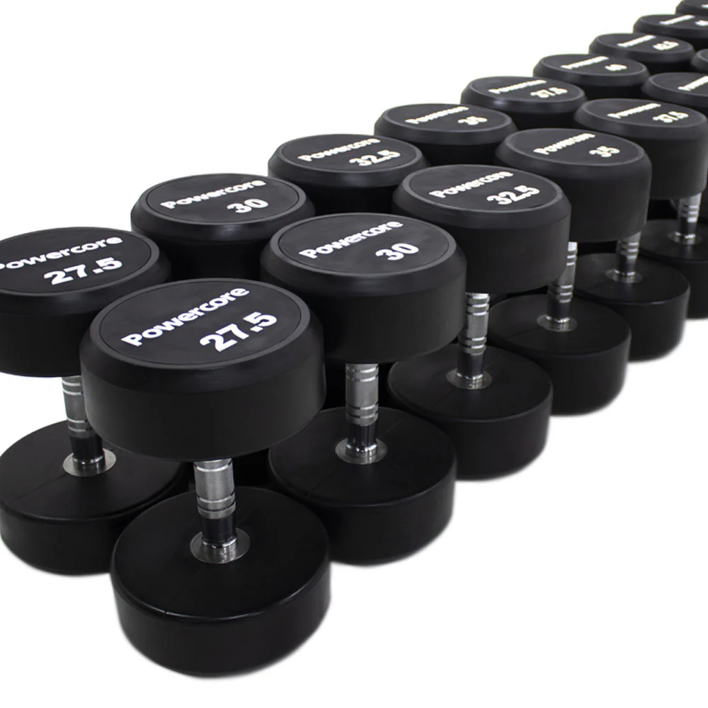 Powercore Rubber Dumbbells Set (27.5kg - 40kg)