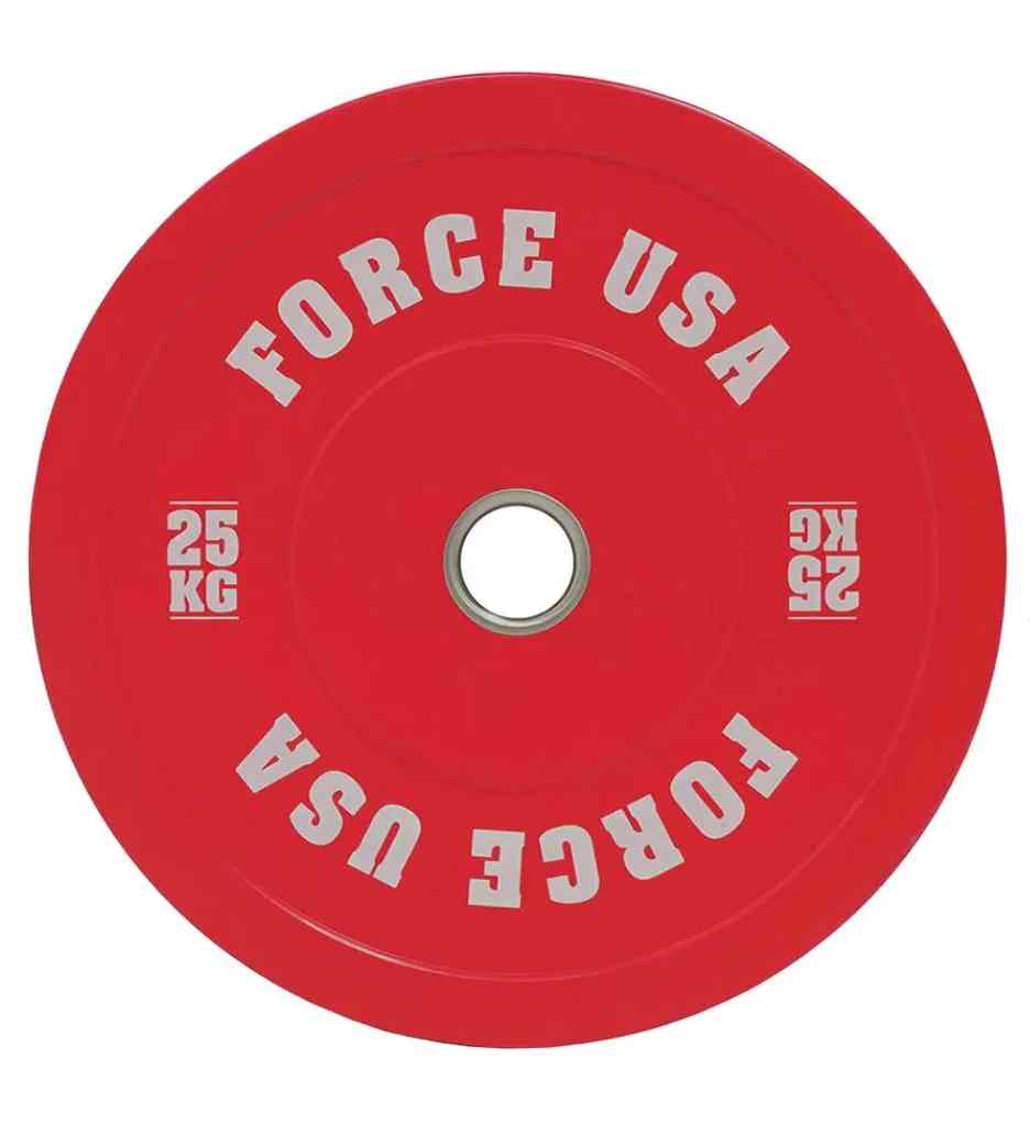 Force USA Pro Grade Coloured Bumper Plates (Sold Individually) 25KG
