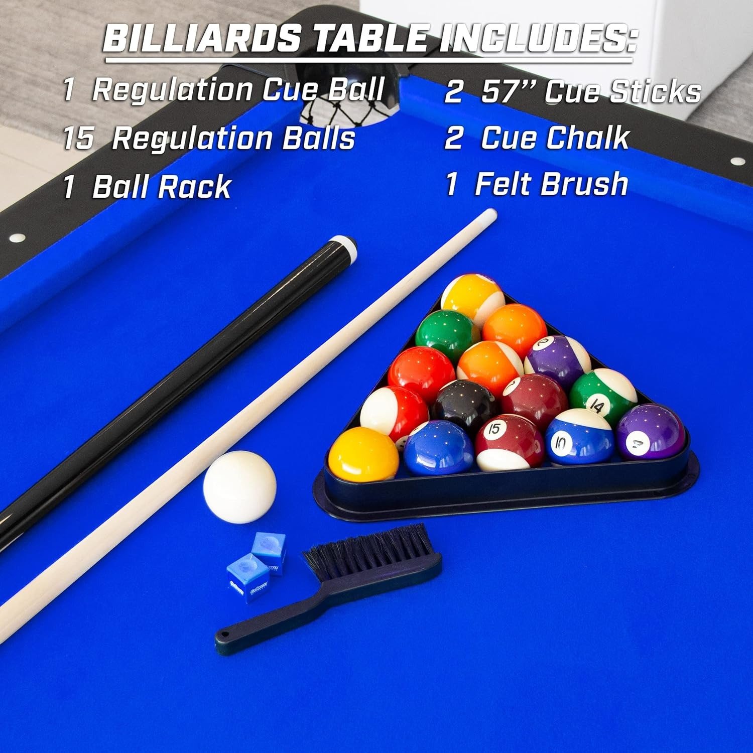 Miracle Fitness 7 ft Billiards Table - Portable Pool Table