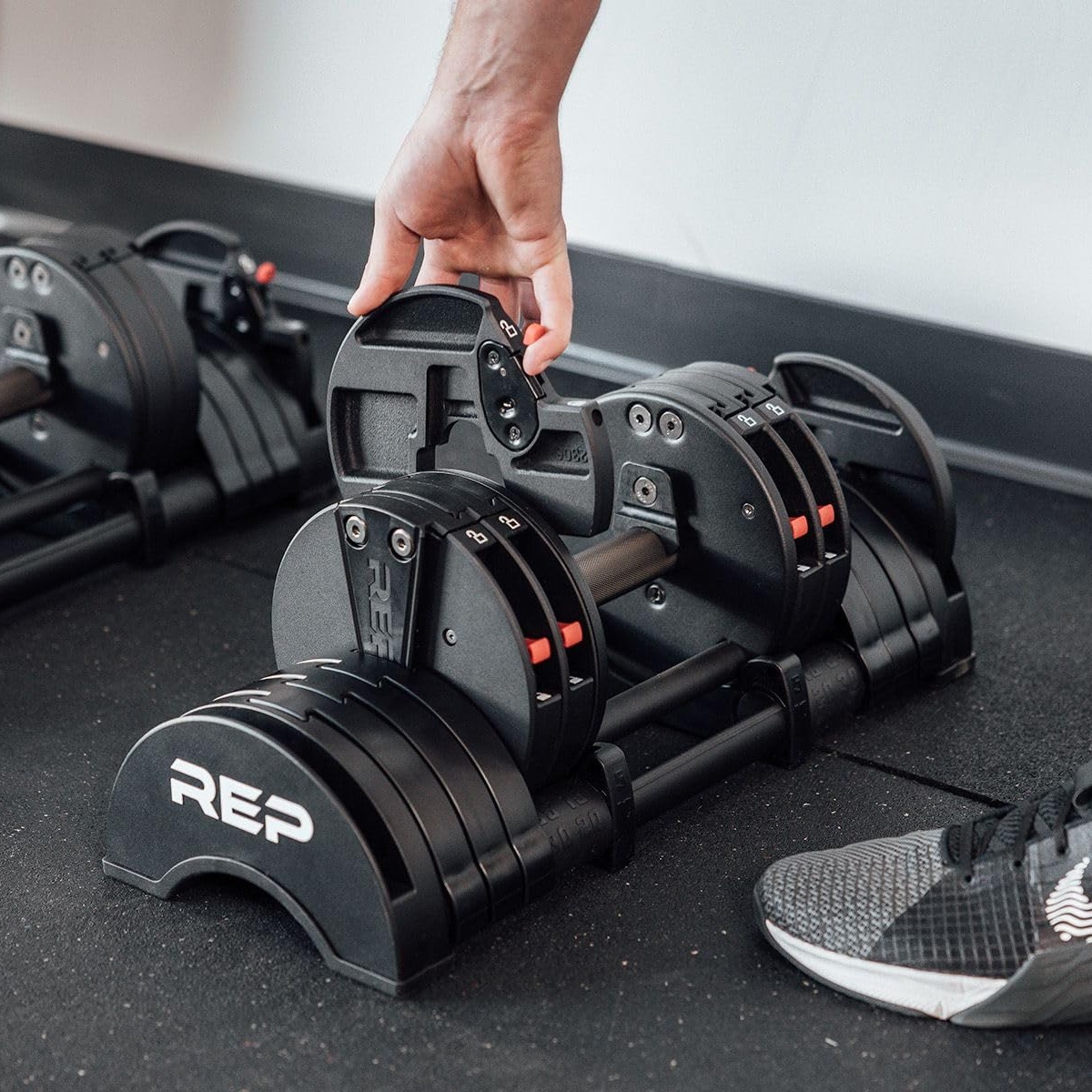 REP Fitness QuickDraw Adjustable Dumbbells Pair 15Kg- USA