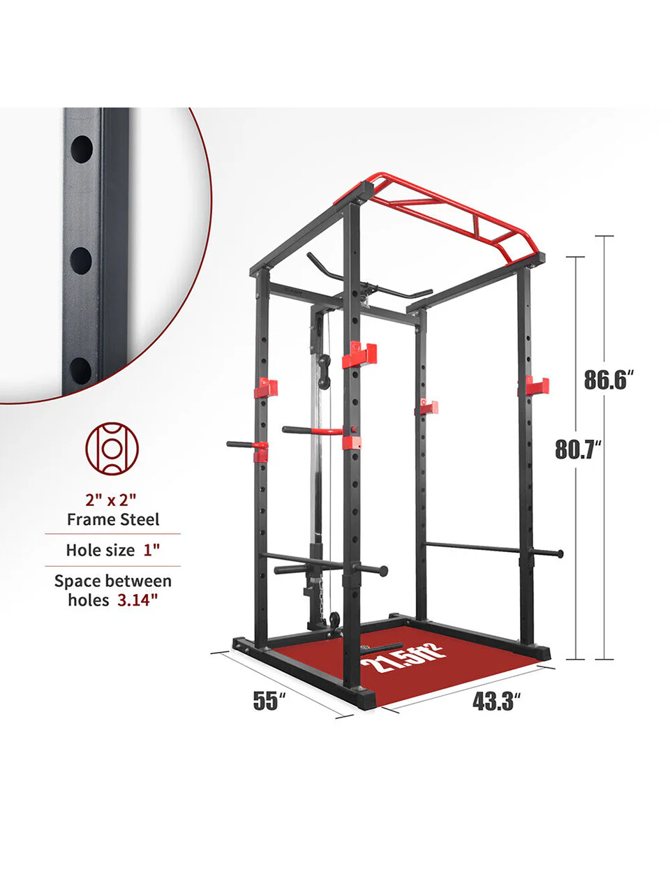 Body Strong Squat Rack With Lat Pull down