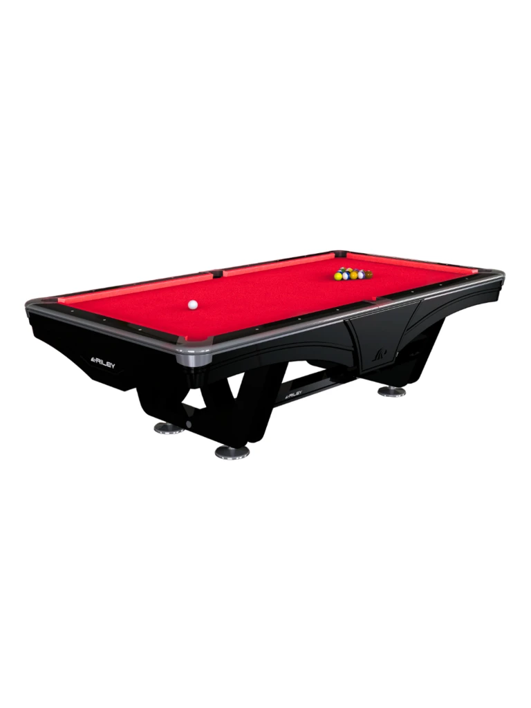 Riley England 9Ft Tournament American Pool Table Black|Bright Red