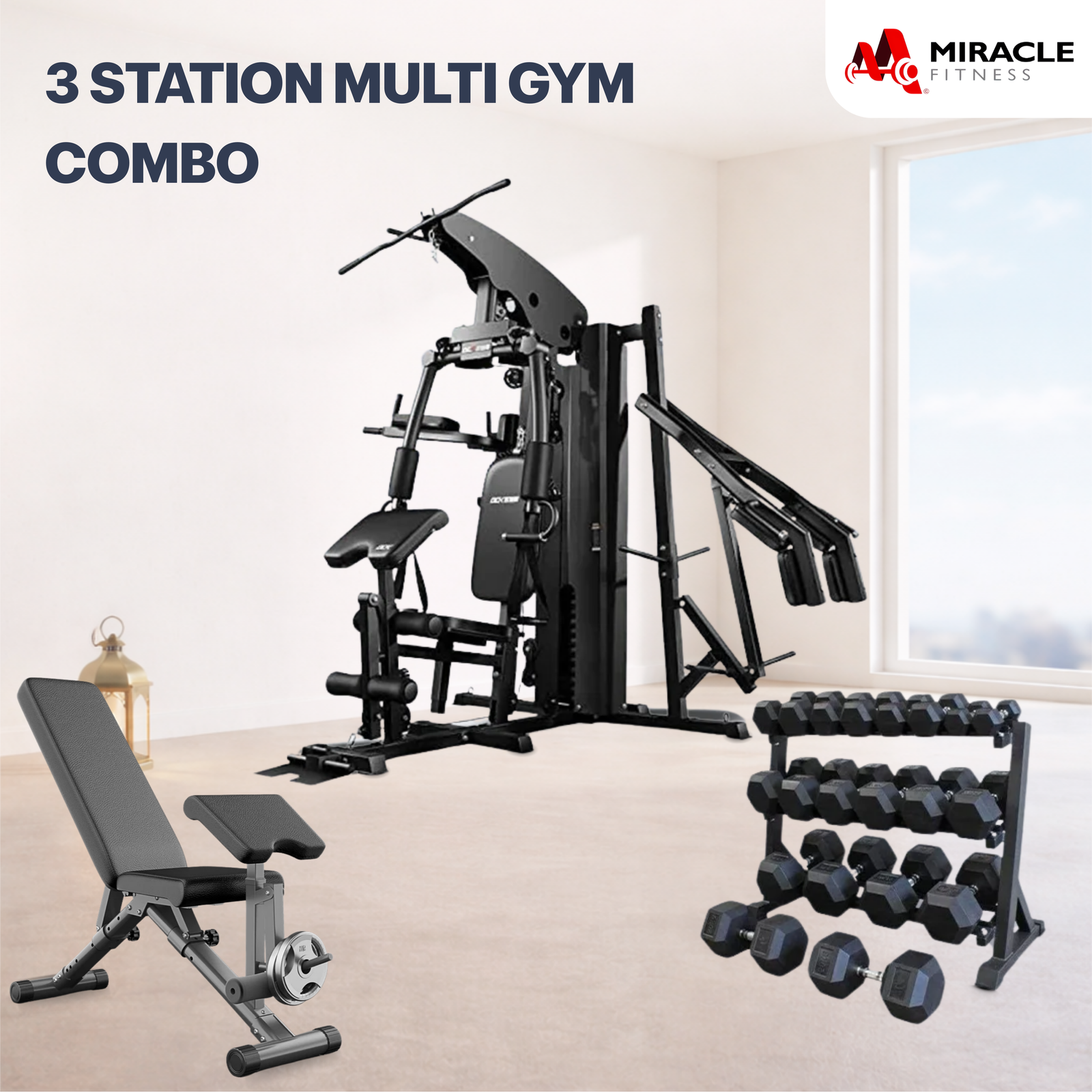 Multi Station Home Gym Equipment Combo