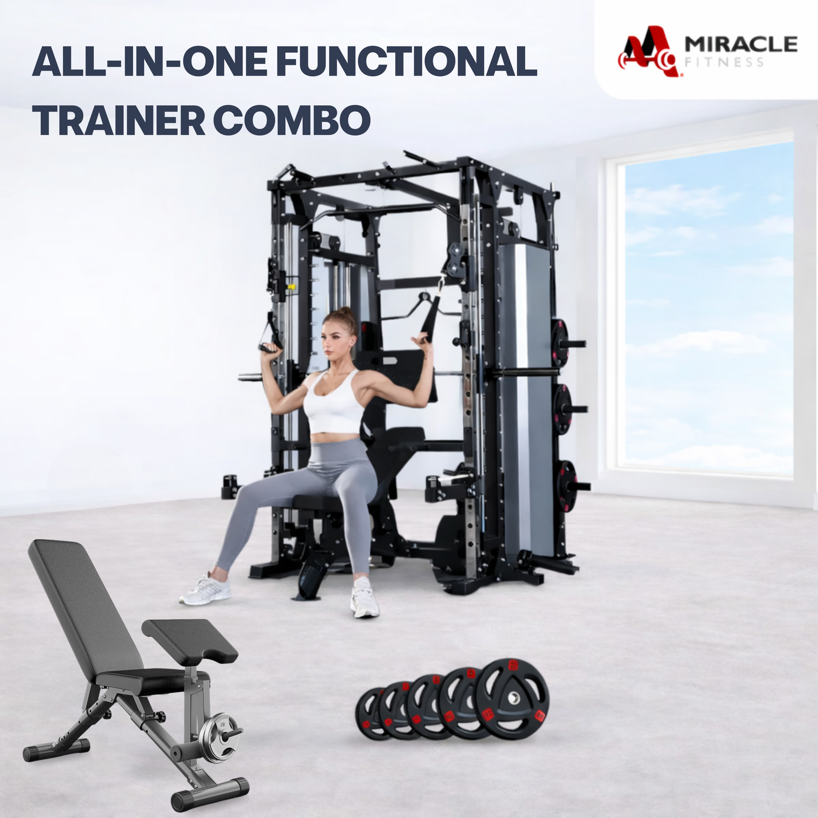 All-in-One Functional Trainer Fitness Equipment Combo Offer