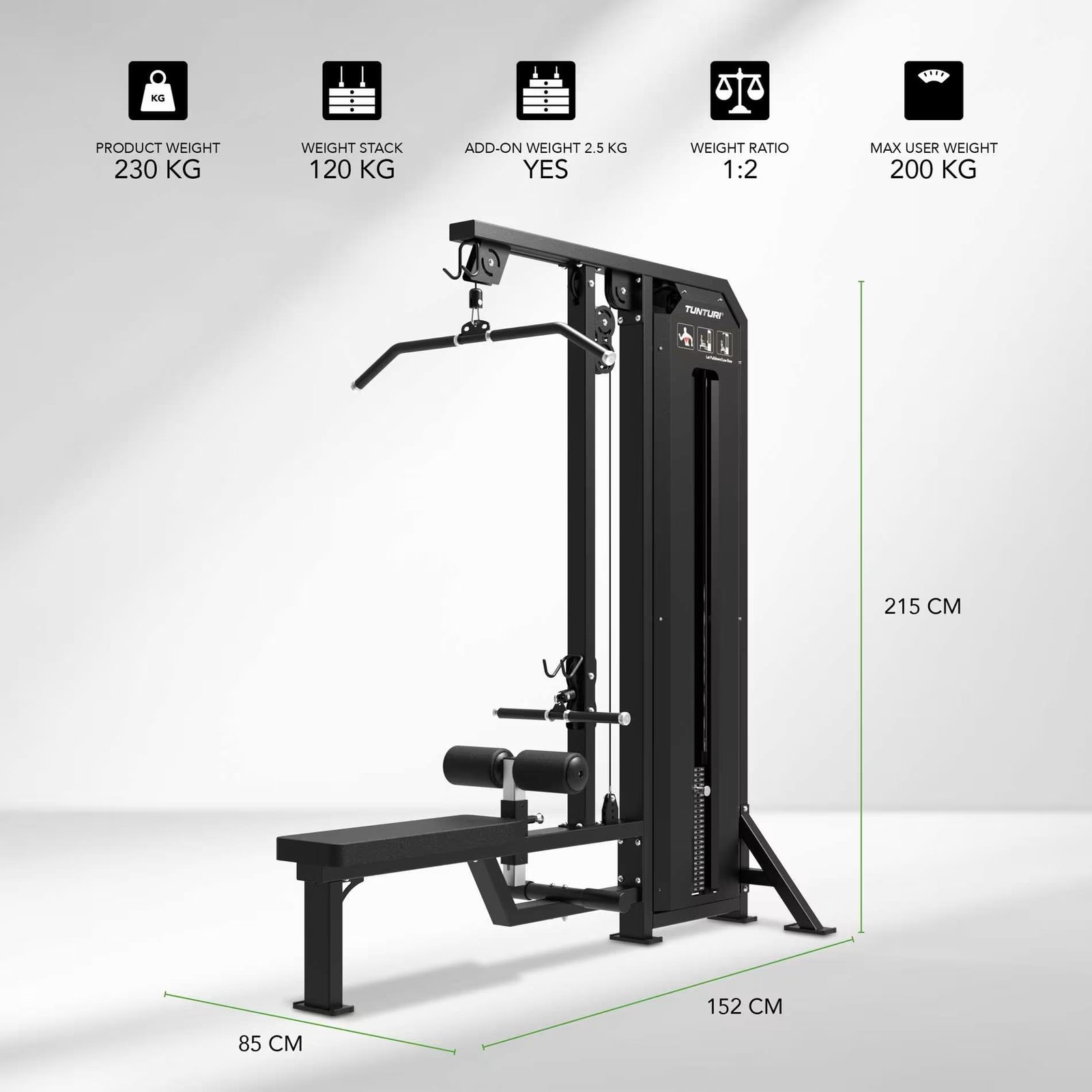 Tunturi Platinum Dual Lat Pulldown/Low row - V-series