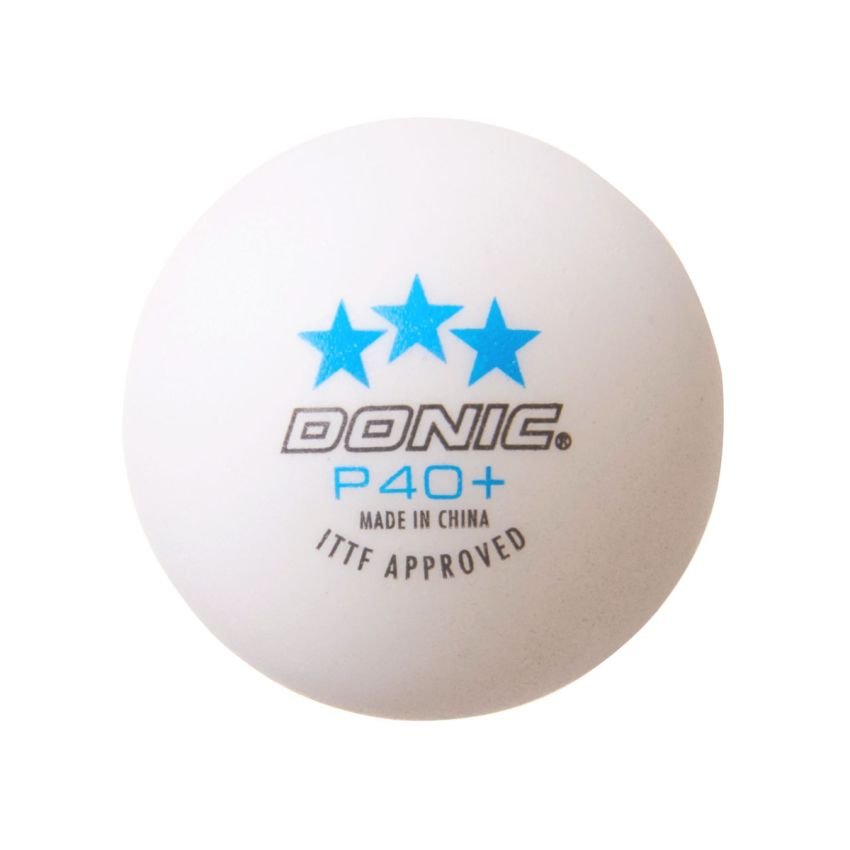 DONIC P40+ 3 Plastic Table Tennis Ball, Colour - White (Pack of 3)