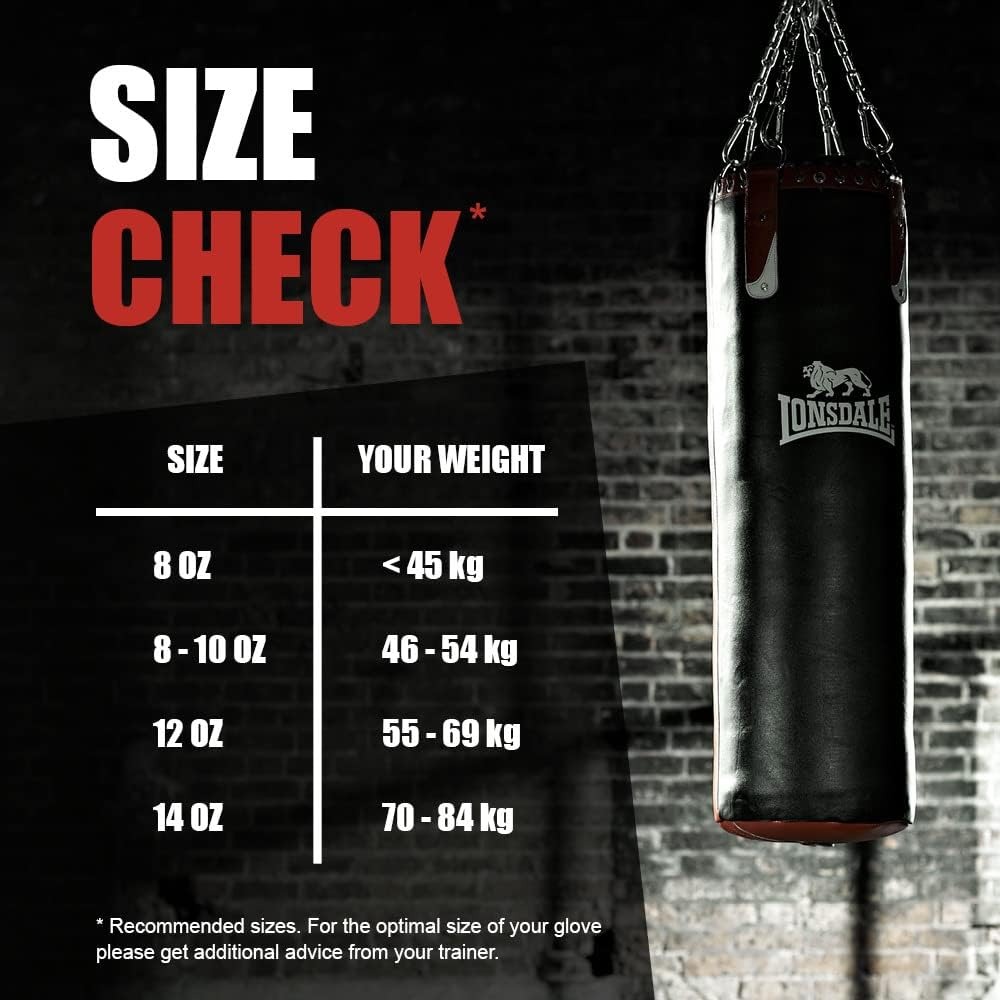 Lonsdale Ashdon Training Gloves (Black/White, 10 oz) - UK