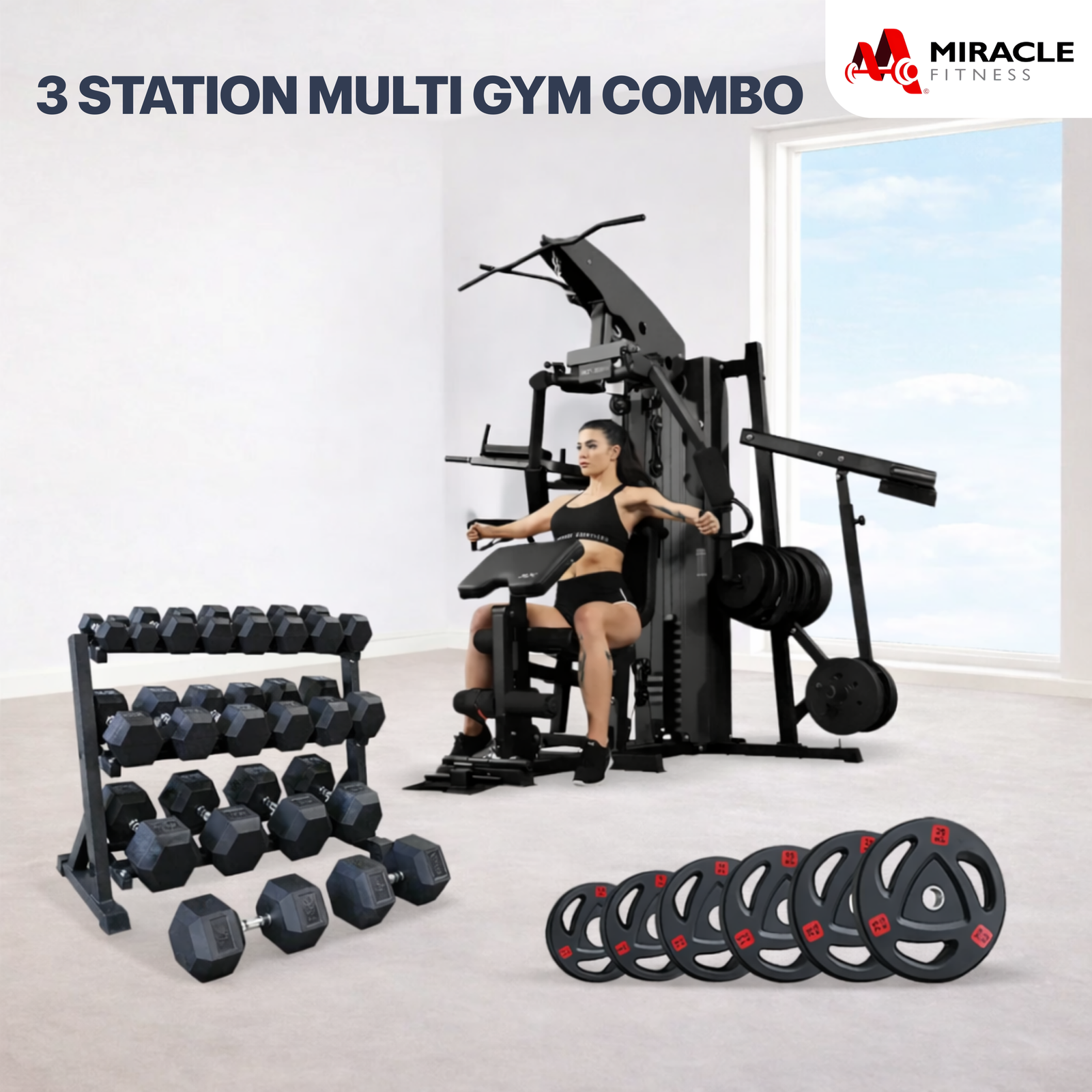 All in one multifunctional fitness home gym station