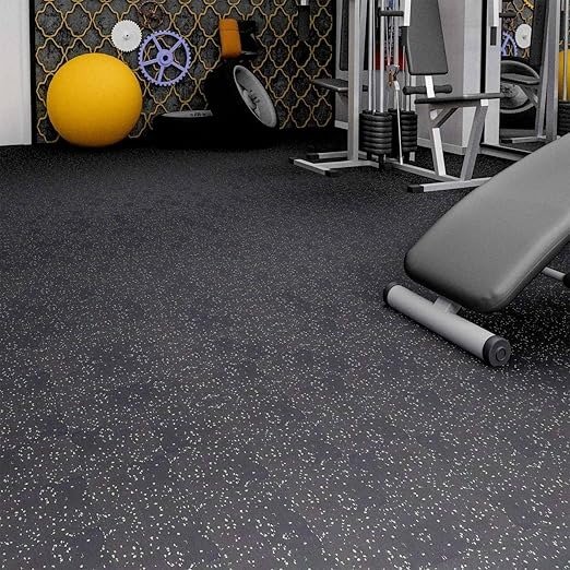 Body Strong Commercial Rubber Flooring for Gym 20 mm - 100 x 100 CM Speckled White