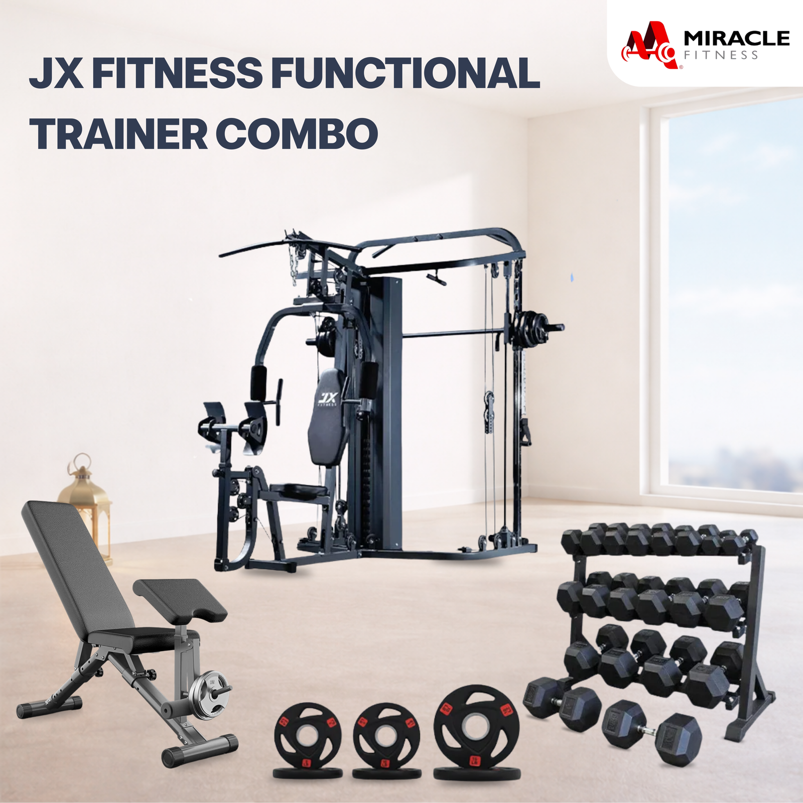 JX Fitness All-in-One Home Gym Set