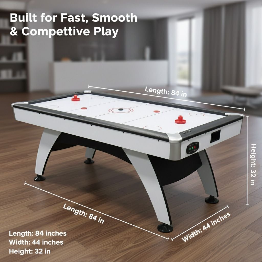TableTurf Air Rush 7 Feet Air Hockey Table | White Gloss