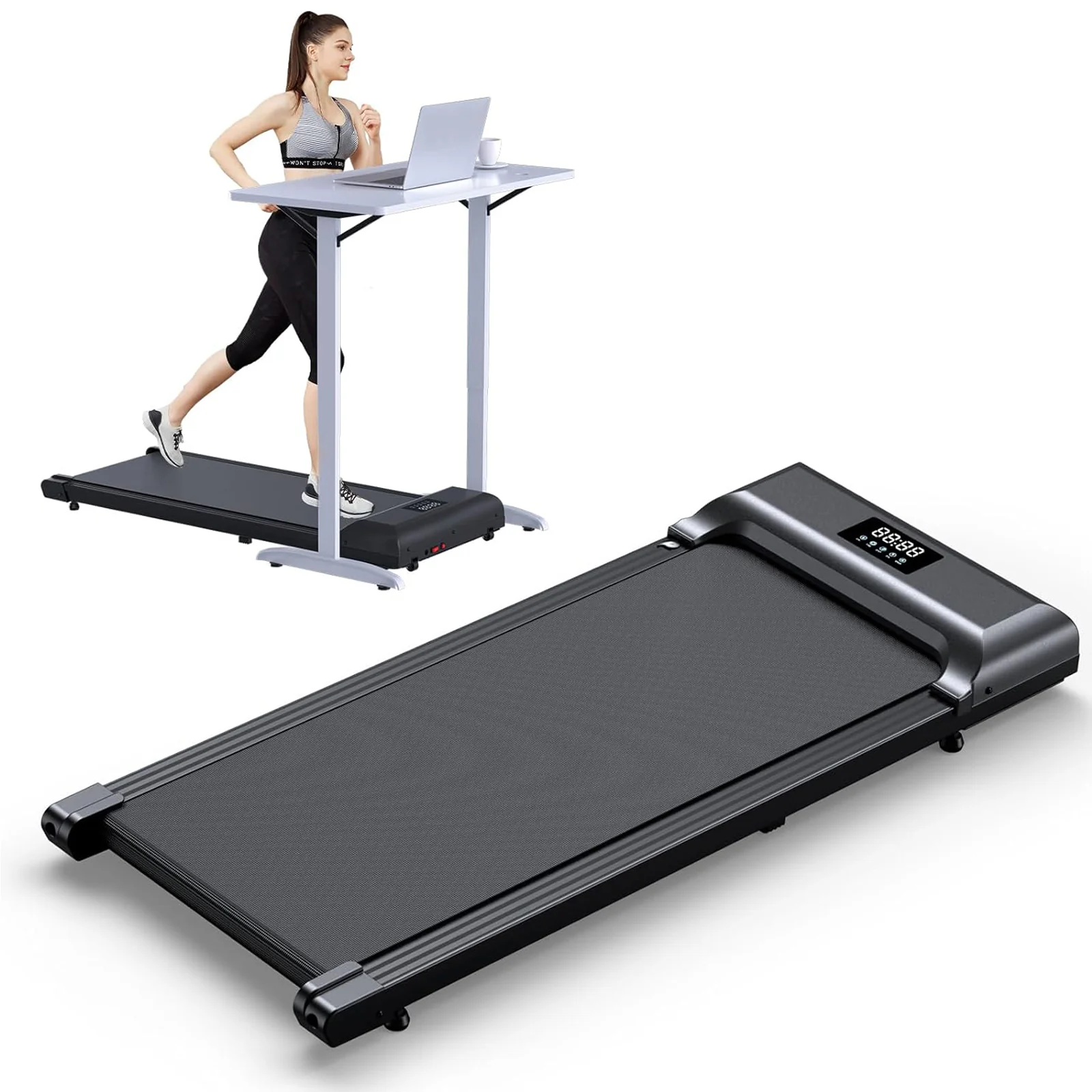 Miracle Fitness Foldable Under Desk Treadmill | Wireless Remote Control | LED Display