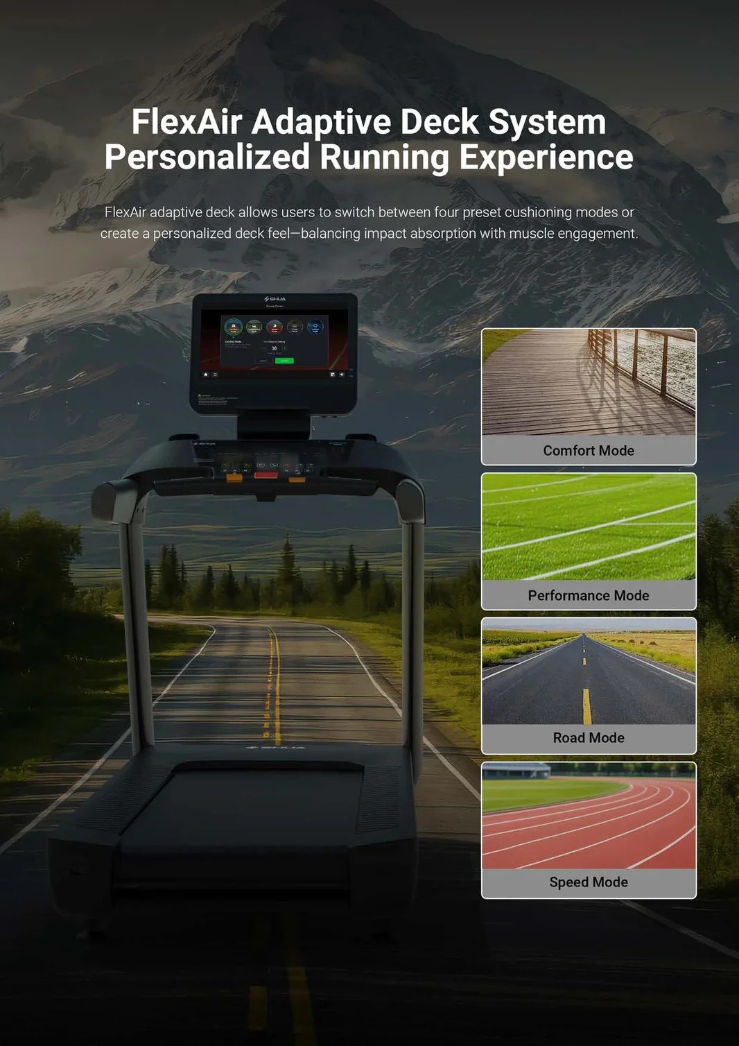 Shua S2+ Pro 32" Touch Screen Commercial Treadmill