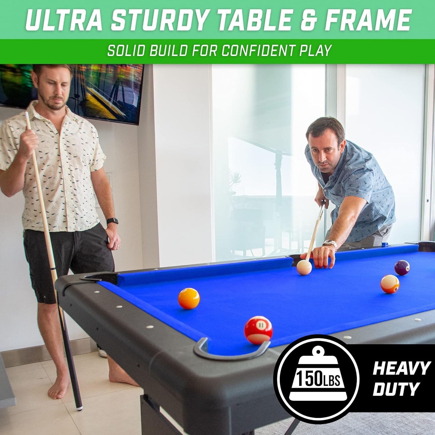 Miracle Fitness 7 ft Billiards Table - Portable Pool Table