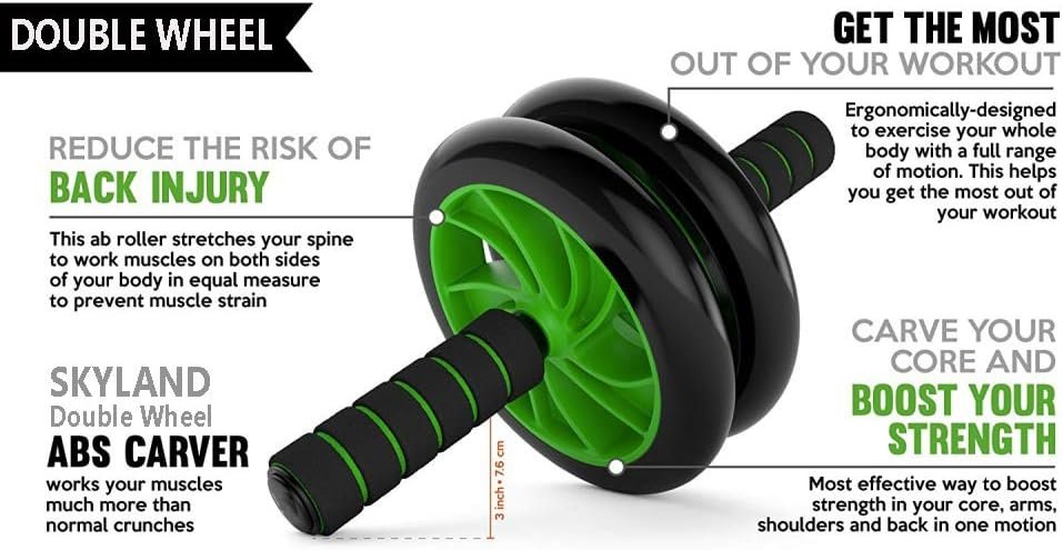 Body Strong Double Wheel Abs-Carver - Black/Green