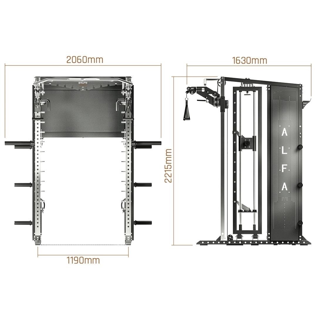 BruteForce ALFA All-In-One Functional Trainer With Converging Smith