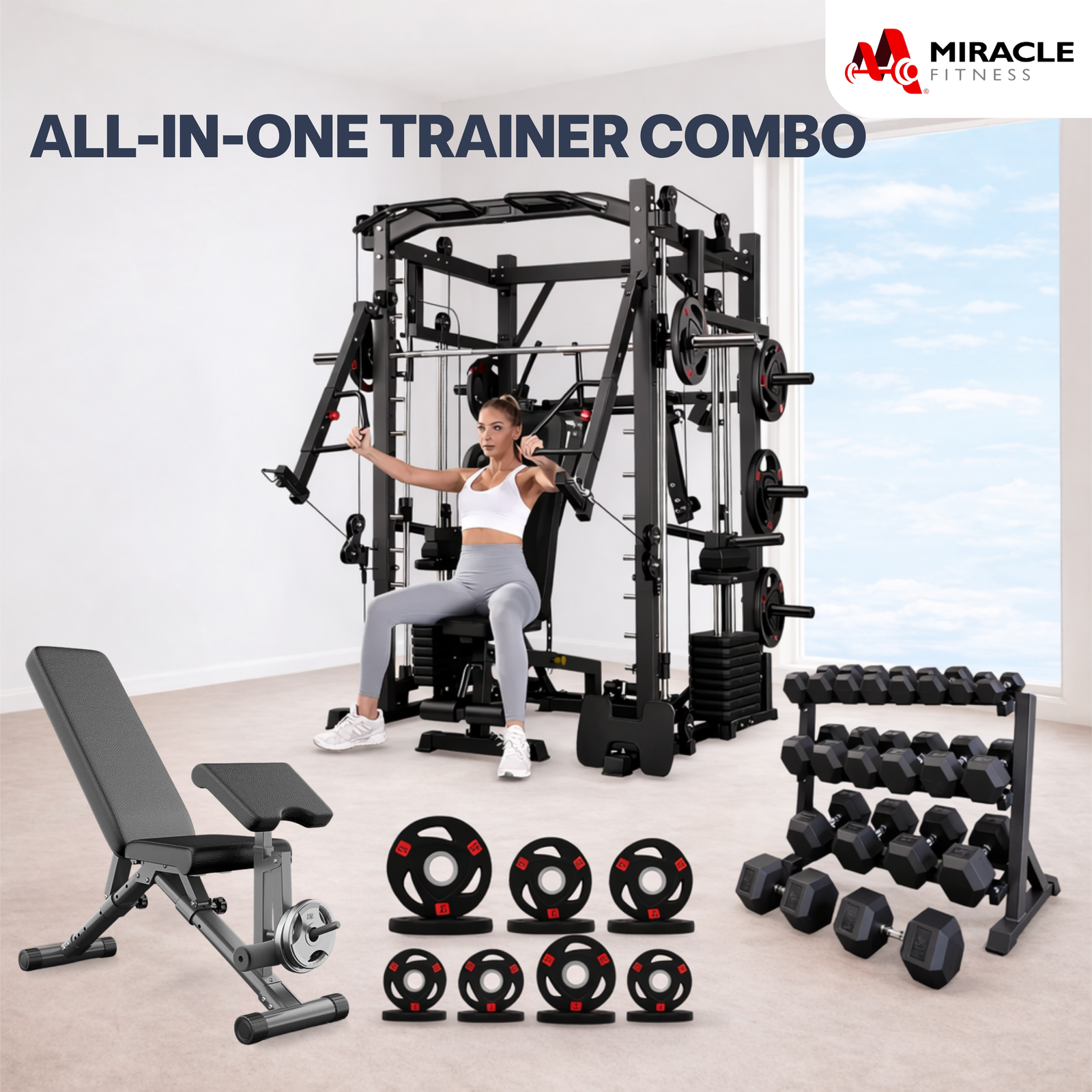 Miracle Fitness All-in-One Functional Trainer Combo Set