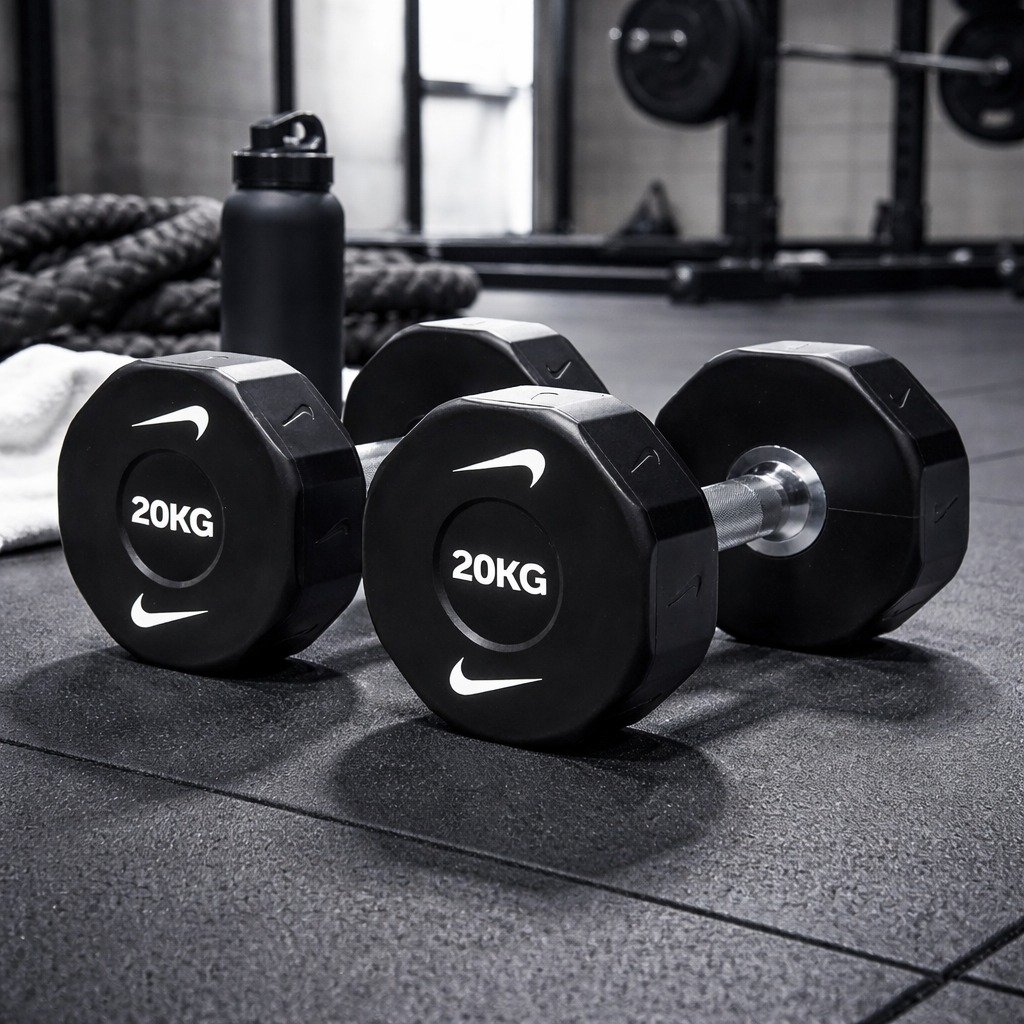 Nike Strength Premium Urethane Pro Dumbbell Set 2-20 kg With 3-Tier Rack |Bundle