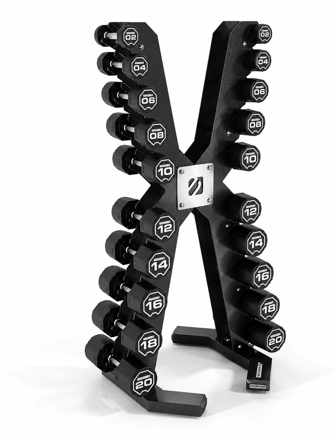 Escape Fitness 2-20kg Urethane Dumbbell Set and 10 Pair Rack - USA