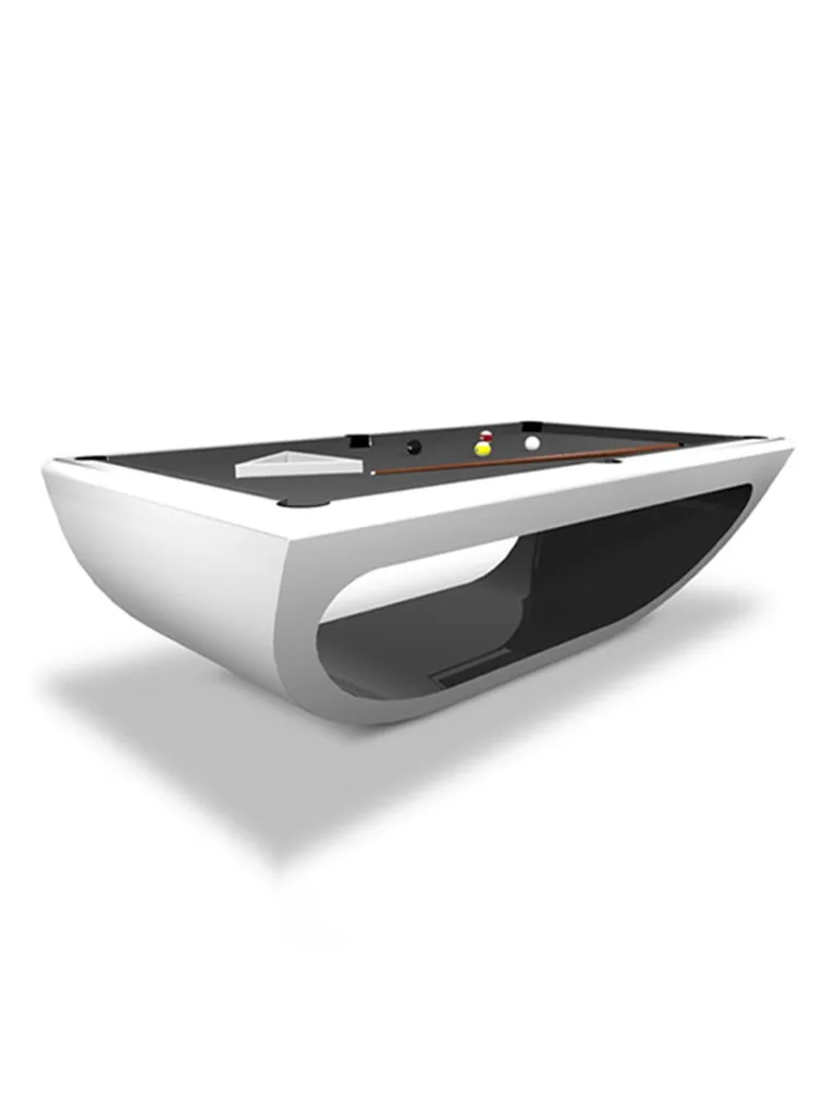 Bilhares Europa Nefertiti Modern Pool Table with Glossy White and Glossy Black Finishing | 8 FT