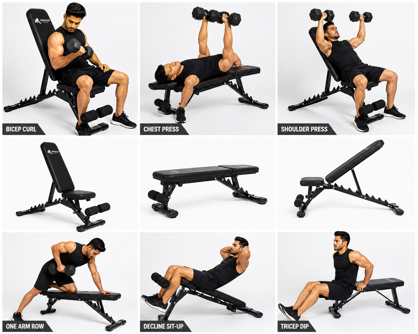 Miracle Fitness Adjustable Bench MR-A009
