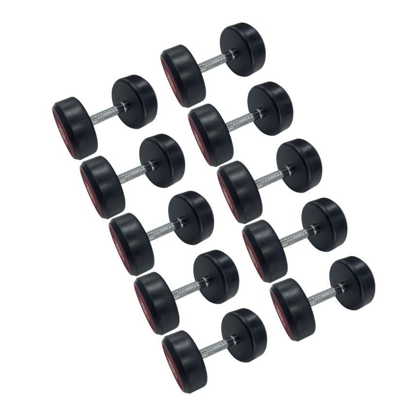 TA Sport Round Rubber Dumbbell Set – 2.5kg to 50kg (20 Pair)