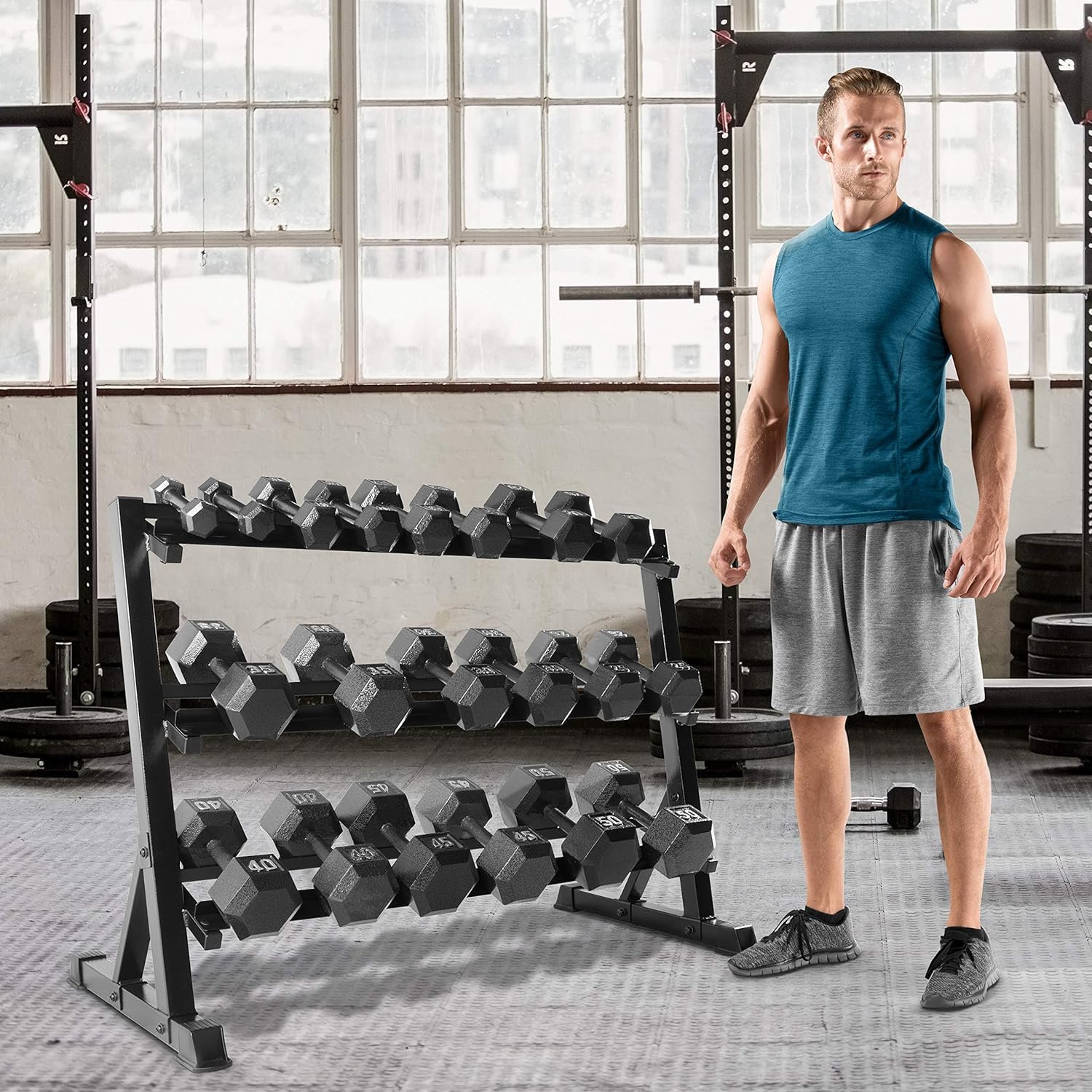 Miracle Fitness 3-Tier Dumbbell Rack( 10 Pair)