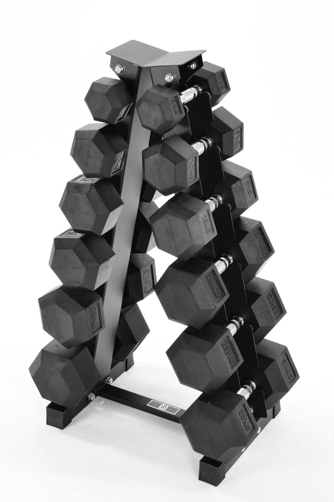 Hex Dumbbell Set With Dumbbell Rack - 2.5 To 15 Kg (6 Pairs)