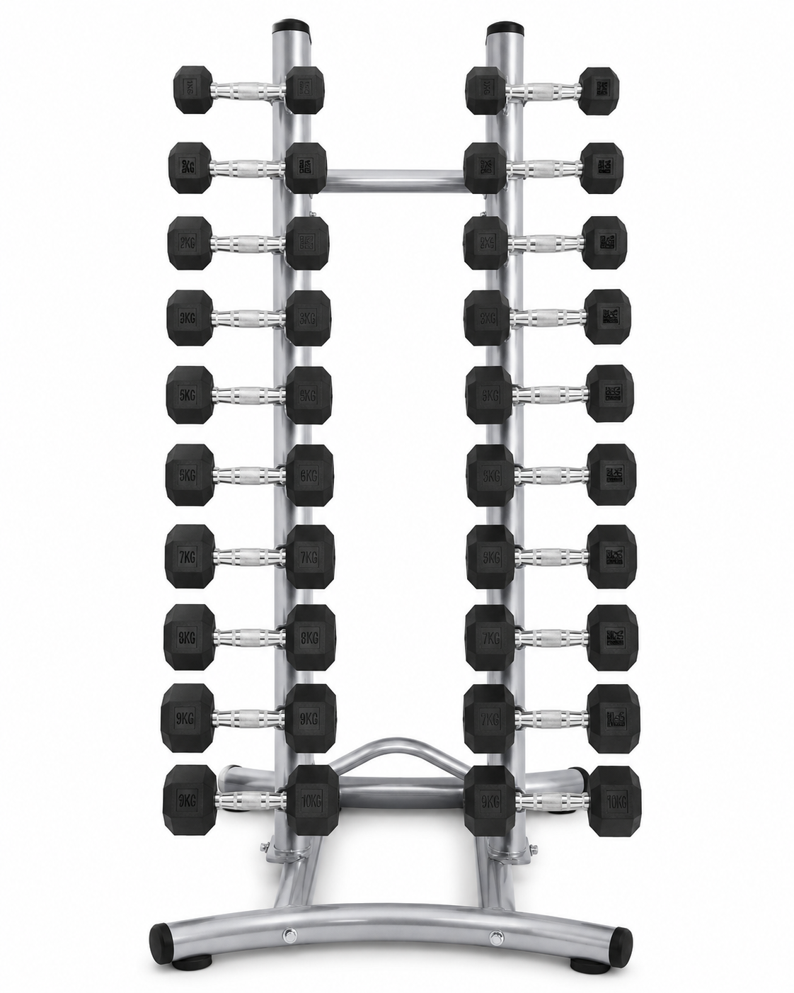 Miracle Fitness 1kg to 10kg Hex Dumbbell set with Studio Rack