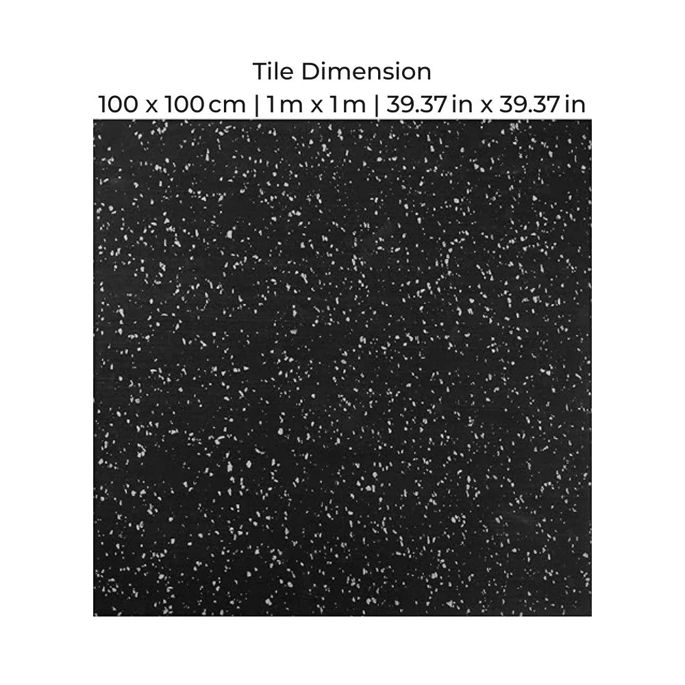 Body Strong Commercial Rubber Flooring for Gym 20 mm - 100 x 100 CM Speckled White