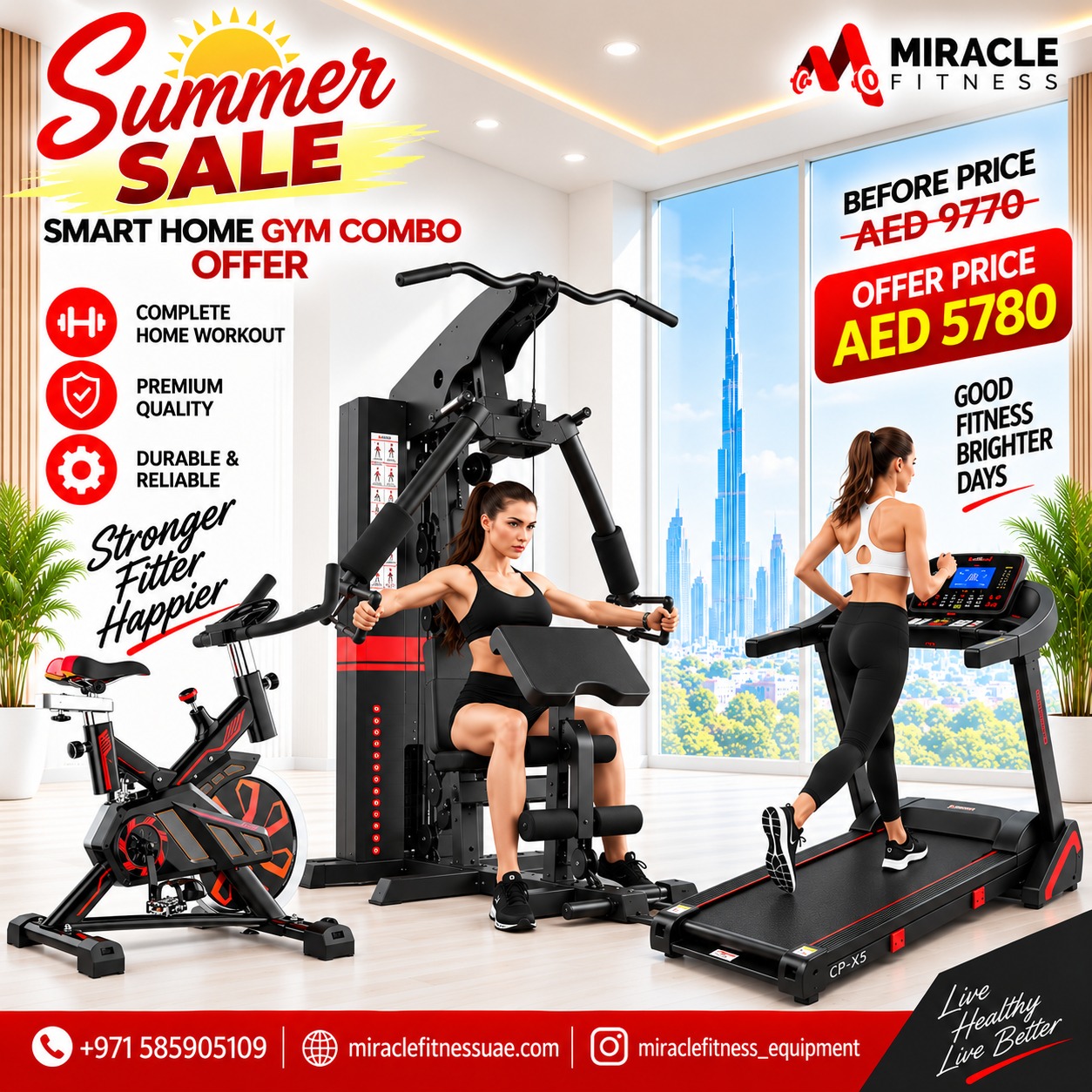 Miracle Fitness All in One Smart Home Gym Machine Combo