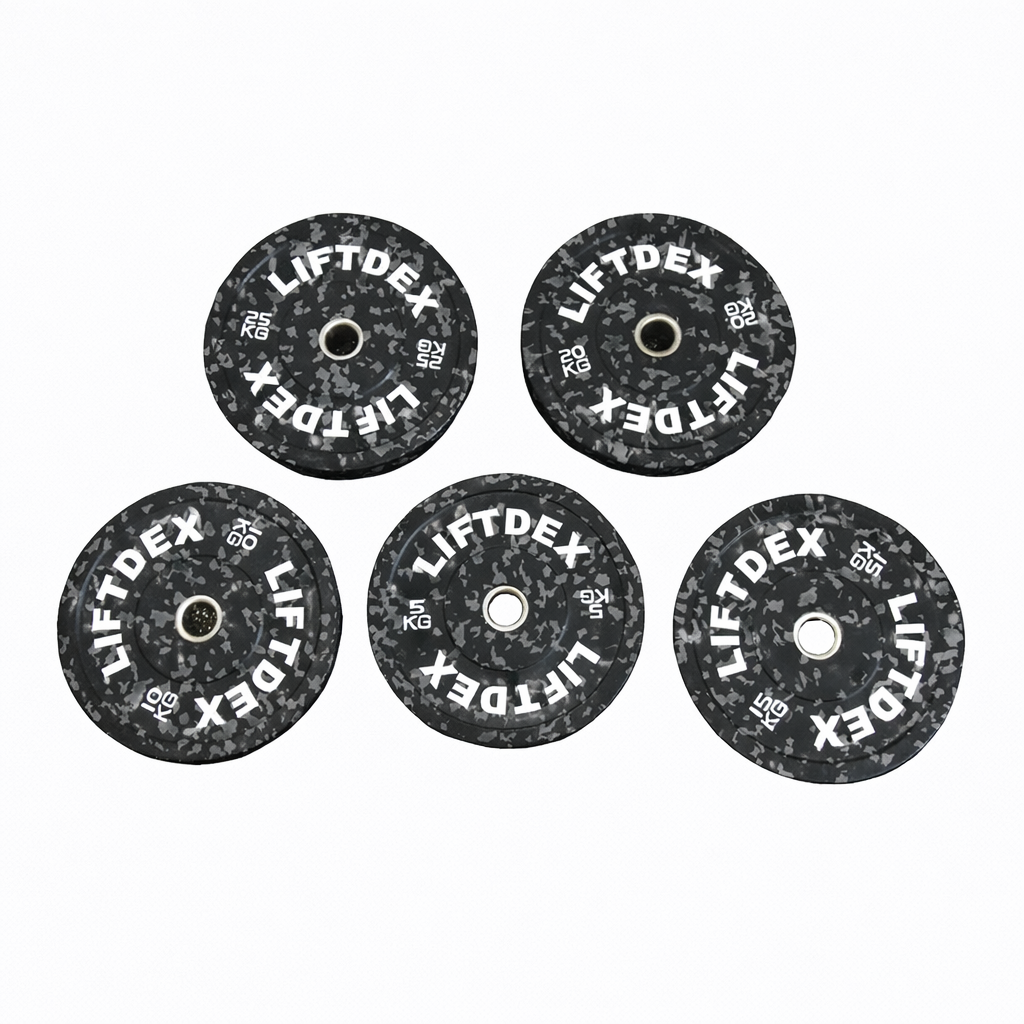 Liftdex 3D Camo Fleck Rubber Bumper Plate - Black + Grey Camo| 5Kg - 25Kg