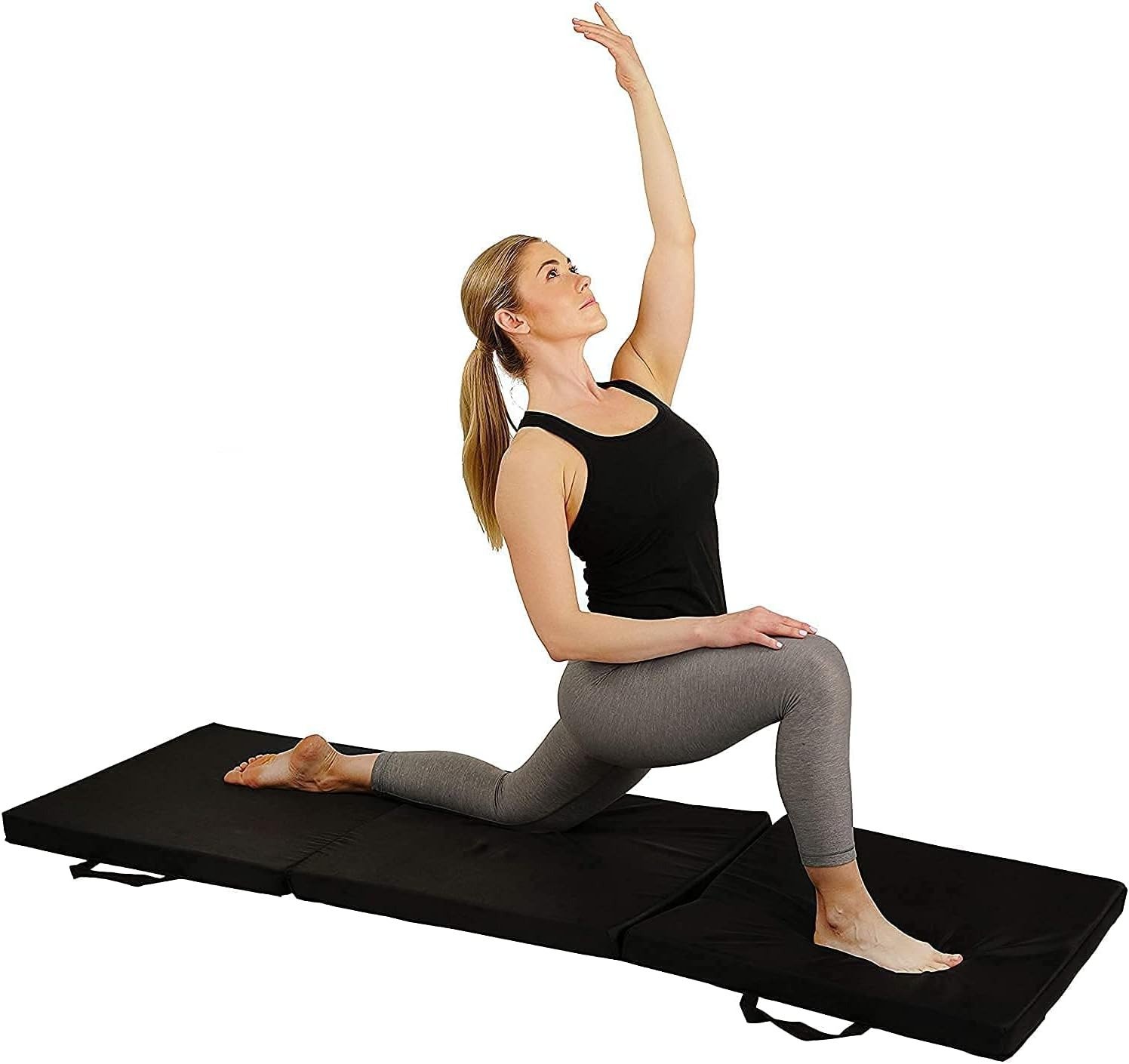 Body Strong 2 inchThick Tri-Fold Folding Exercise Mat with Carrying Handles