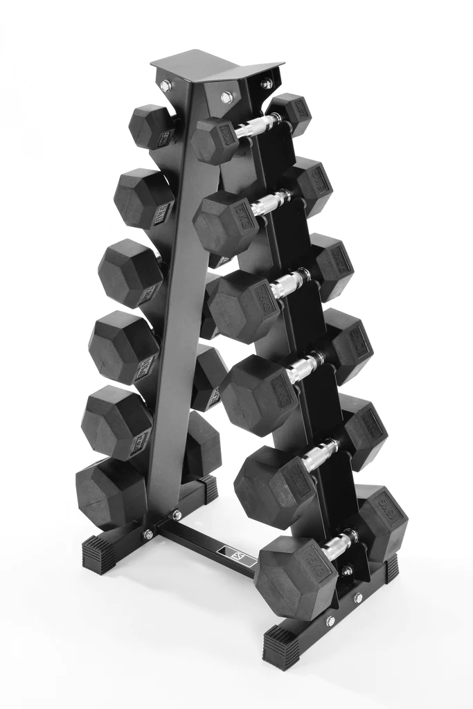 MIRACLE FITNESS HEX DUMBBELL WITH RACK 2.5kg to 15kg