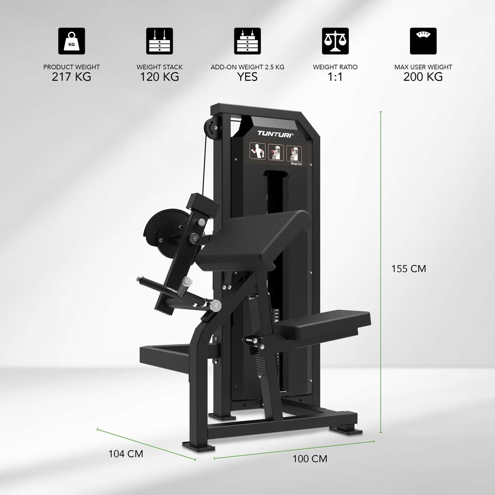 Tunturi Platinum Bicep Curl - V-series