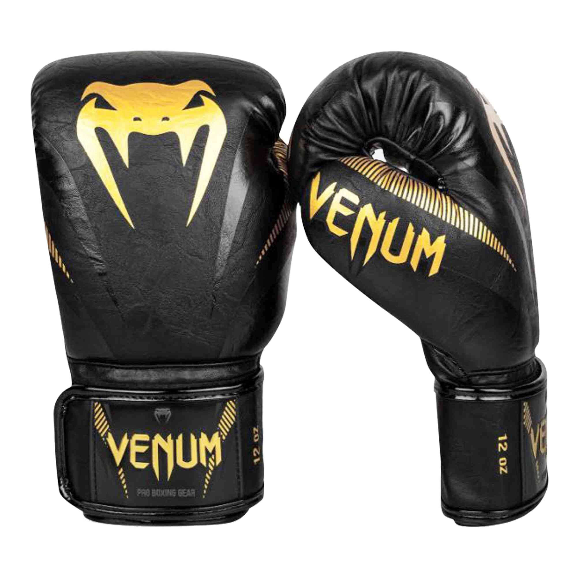 Venum 12 Oz Impact Boxing Gloves, Black/Gold