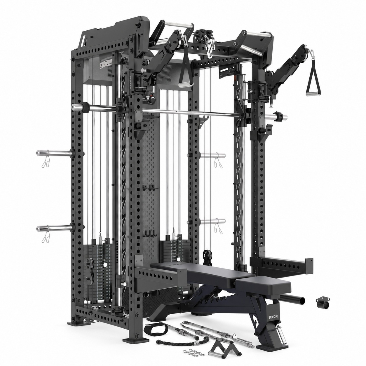 Axox Fitness R7 Pro Functional Trainer with Adjustable Bench