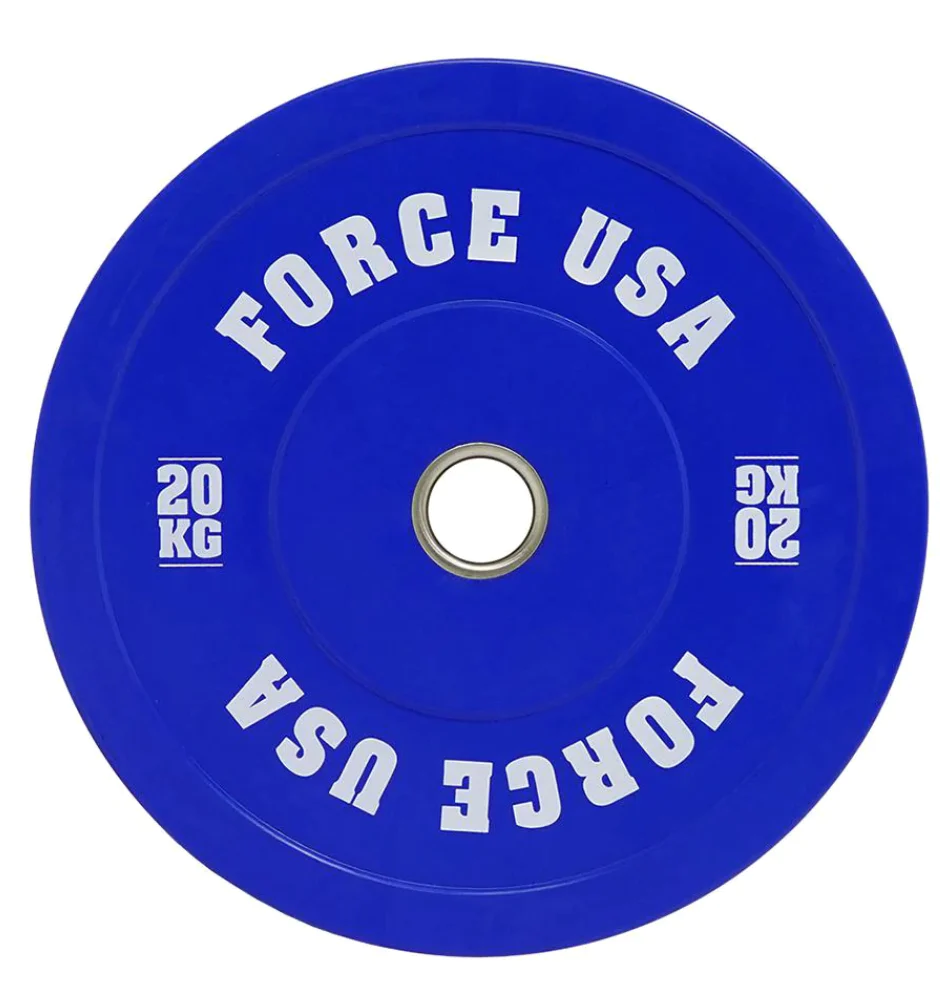 Force USA Pro Grade Coloured Bumper Plates (Sold Individually), 20 Kg