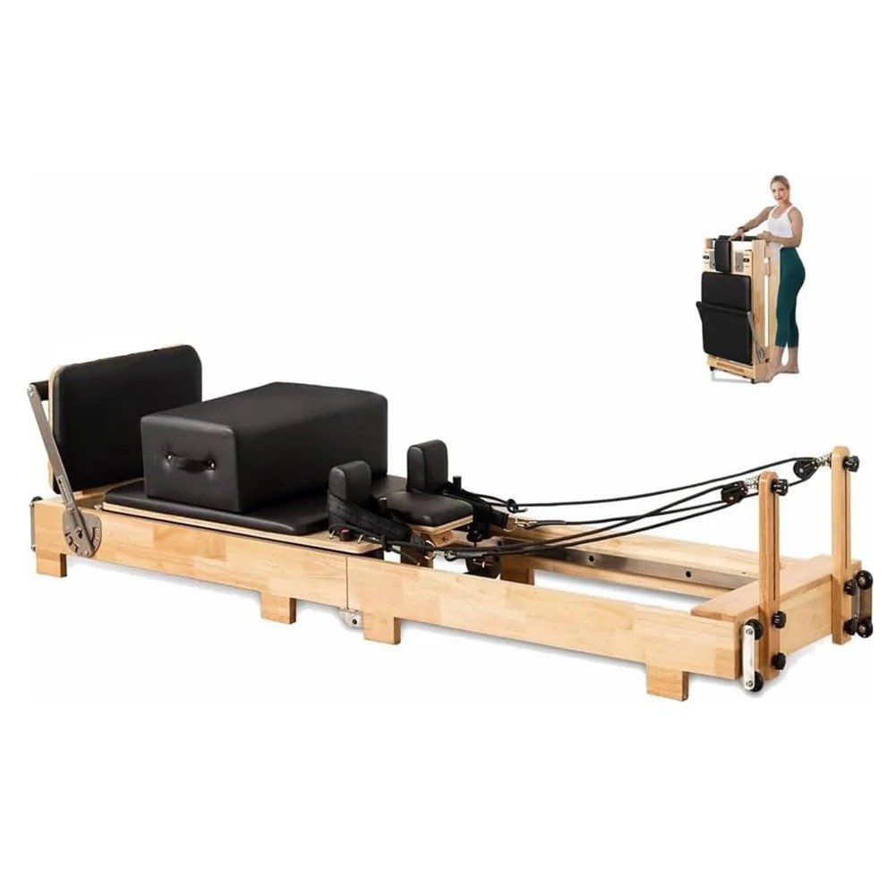 COOL SSZ Folding Pilates Reformer Solid Wood with Core Bed