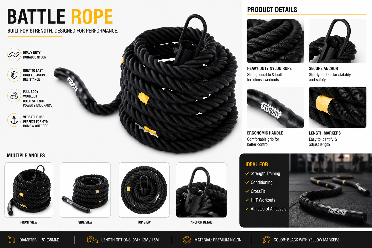 FITROX Competition Power Rope 12 Mtr