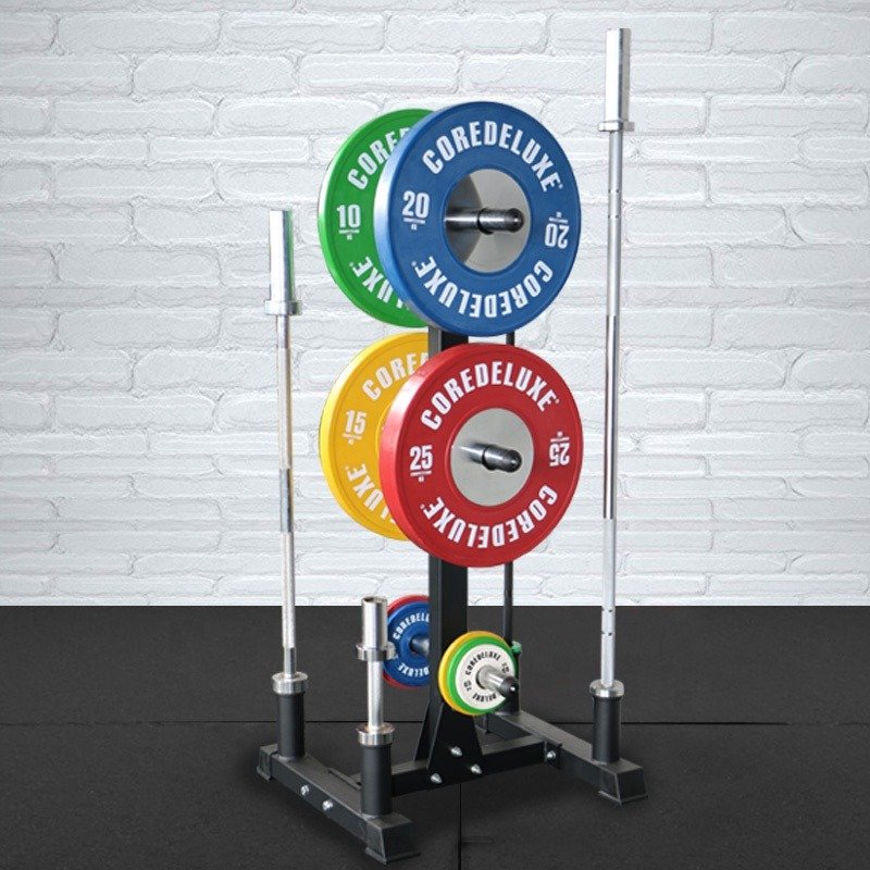 Miracle Fitness 3 Tier Olympic Plate Tree With 4 Bar Holder