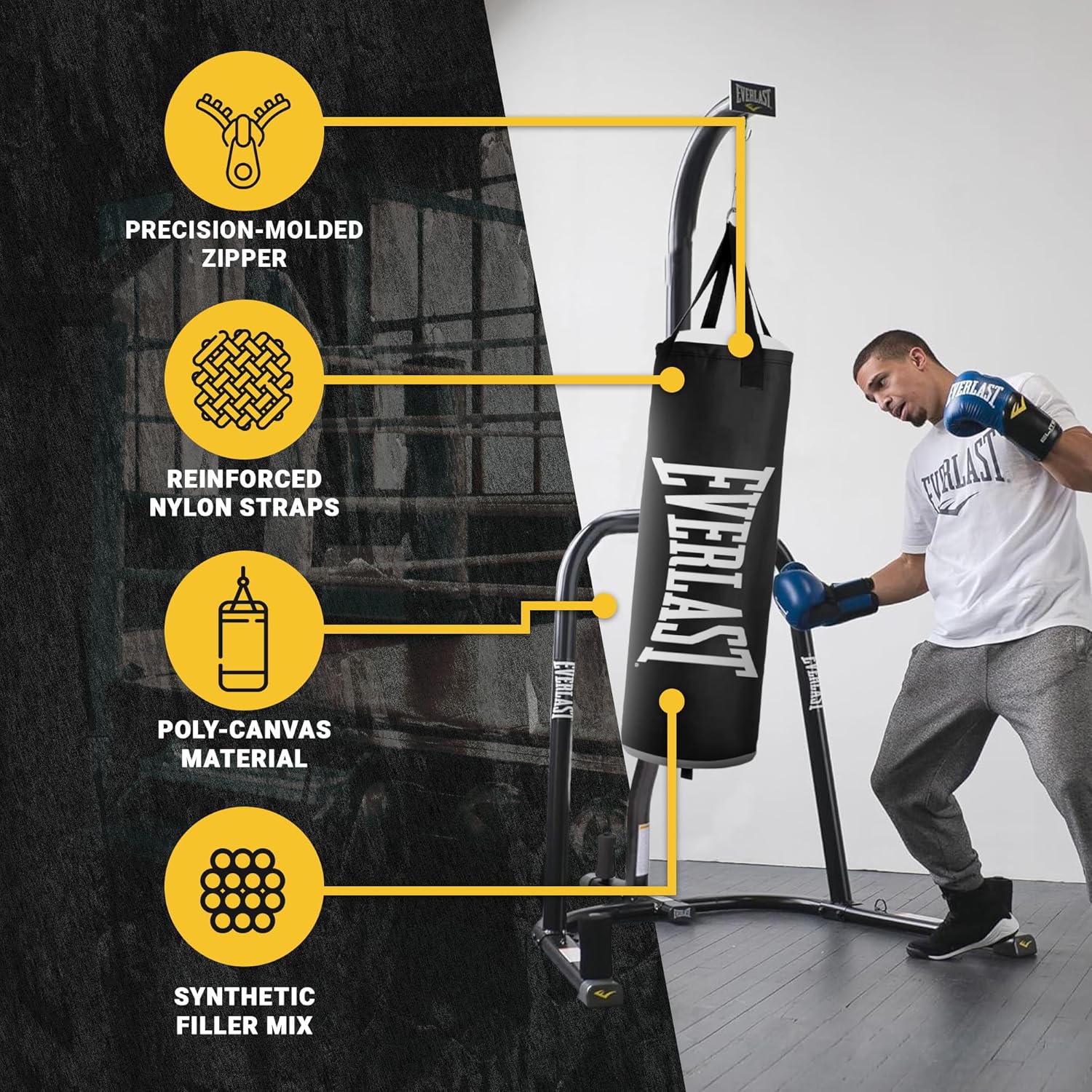 Everlast CORE HEAVY BOXING BAG CARBINEER FILLED 40LB BLACK