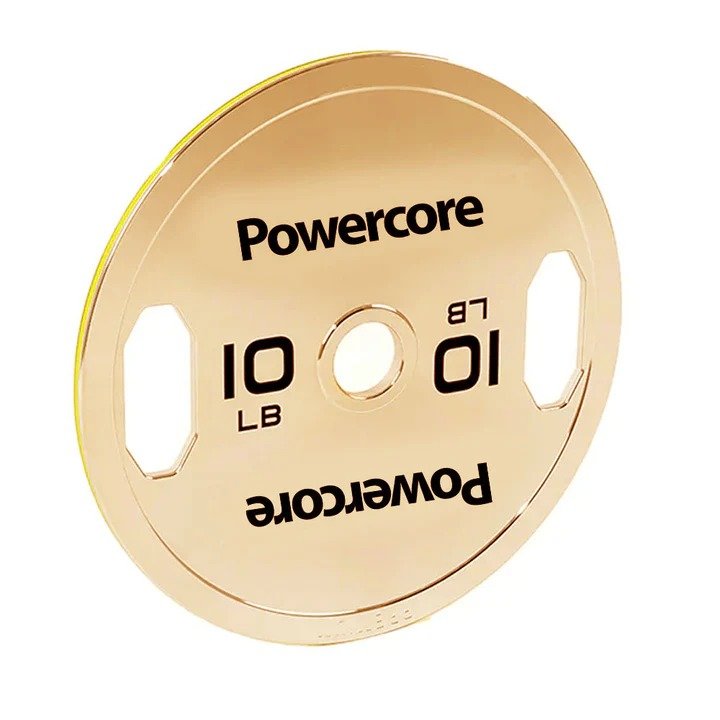 Powercore Hard Chrome Steel Olympic Weight Plates ( Electroplated GOLD)