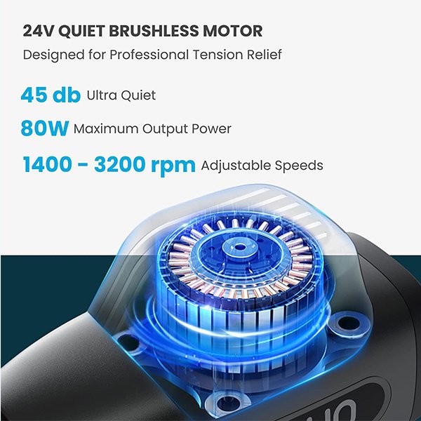 RENPHO Percussion Massage Gun, Professional Powerful, 20 Speeds with 6 Massage Heads/ C3 GUN