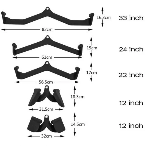 Miracle Fitness Lat Pulldown Cable Attachment Set 5pcs- C001