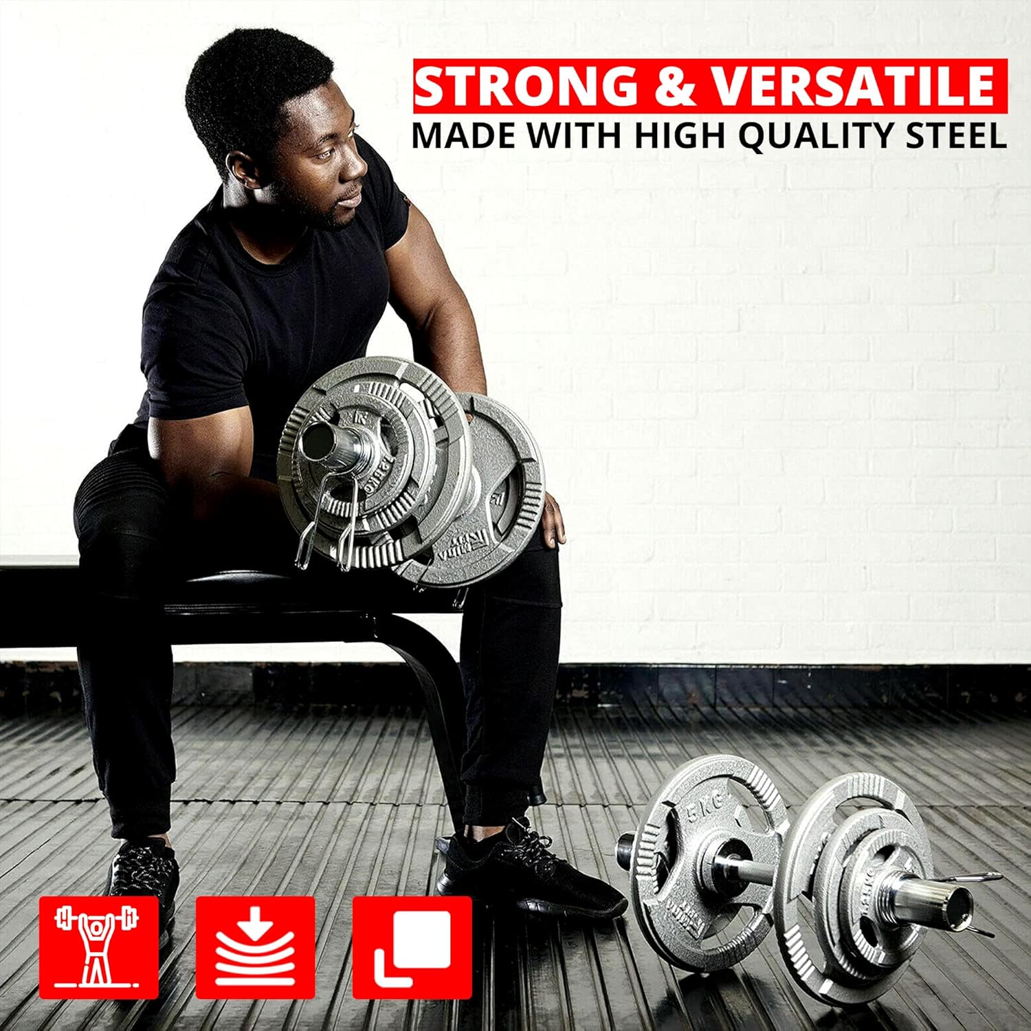 Miracle Fitness Chrome Olympic Dumbbell Bar