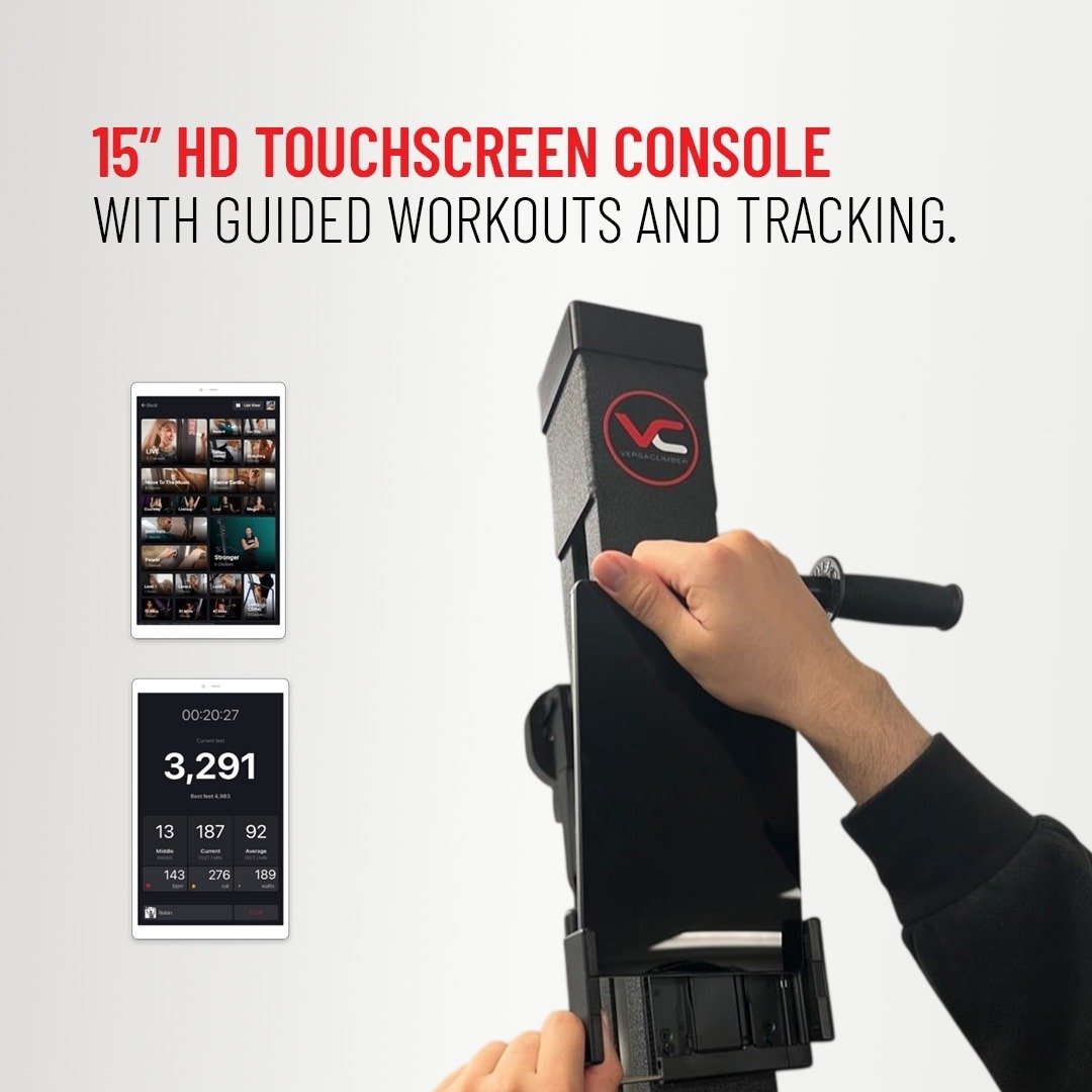 VersaClimber Home Climber with H-TS Touchscreen & Free-Standing Base